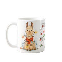 Taza de luces de Navidad de Llama Divertida