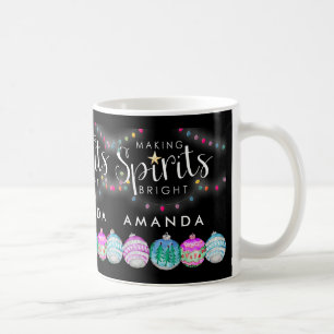 Café Taza de luces y adornos de Navidad de pizarra