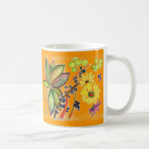 Café Taza de lujo anaranjada de la flor