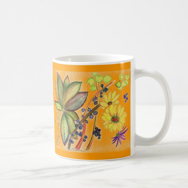 Café Taza de lujo anaranjada de la flor (Derecha)