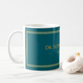 Café Taza de lujo personalizada con nombre en oro azul 
