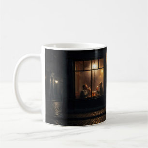 Café Taza de luz de ventana de cervecería belga lluvios