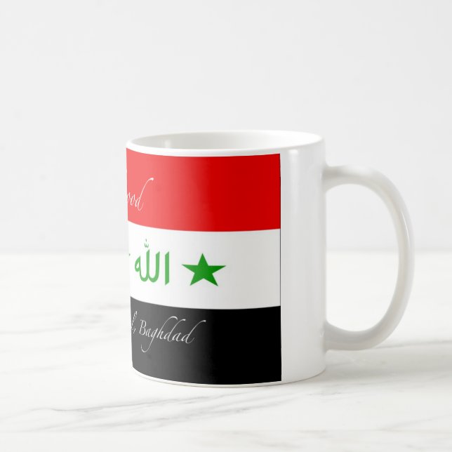 Café Taza de Mahmood - bandera vieja de Iraq (Derecha)
