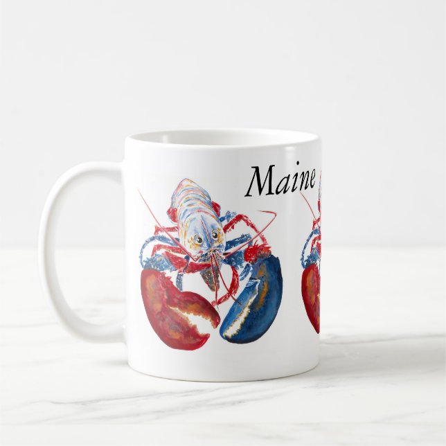 Café Taza de Maine de la langosta de la libertad (Izquierda)