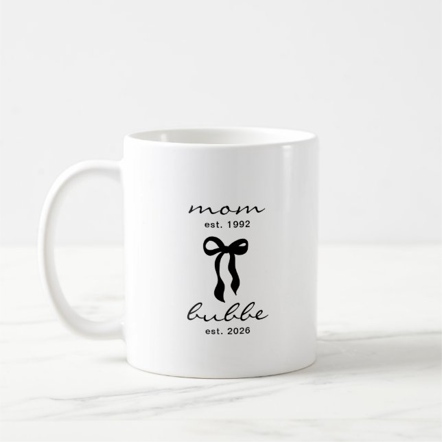 Café Taza de Mamá a Bubbe Est con Lazo (Izquierda)