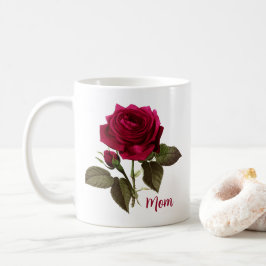 Café Taza de Mamá Bonita con Rosa - Nombre Editable