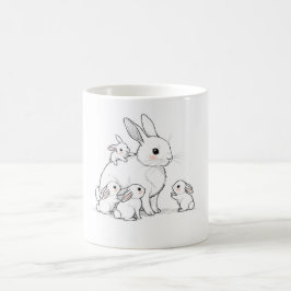 Café Taza de Mamá Coneja y Bebés