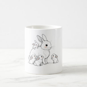 Café Taza de Mamá Coneja y Bebés