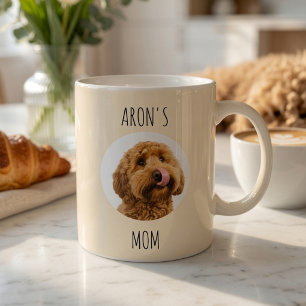 Café Taza de mamá de perro de crema personalizada con e