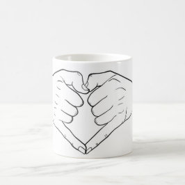 Café Taza de mano corazón