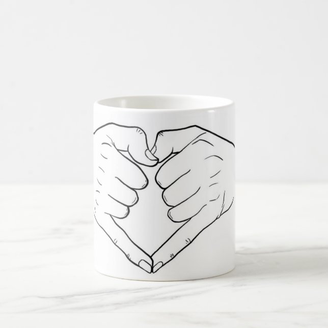 Café Taza de mano corazón (Centro)