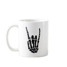 Taza de mano de esqueleto de Halloween de 11oz