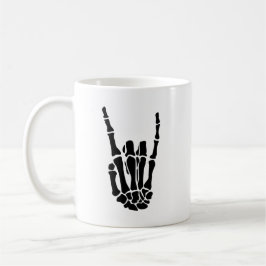 Café Taza de mano de esqueleto de Halloween de 11oz