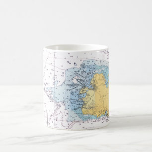 Café Taza de mapa náutico de Antigua