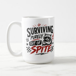 Café Taza de Mapache Sobreviviendo Puramente por Rencor