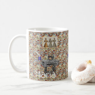 Café Taza de Máquina de Coser Victoriana
