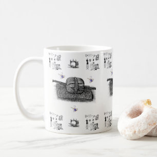 Café Taza de Máquina de Coser Victoriana