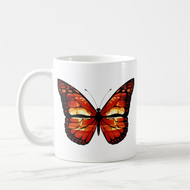 Café Taza de Mariposa de Nube de Hongo Atómico (Izquierda)