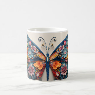Café Taza de Mariposa y Flores