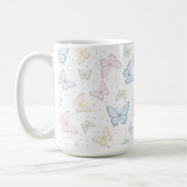 Café Taza de mariposas pastel