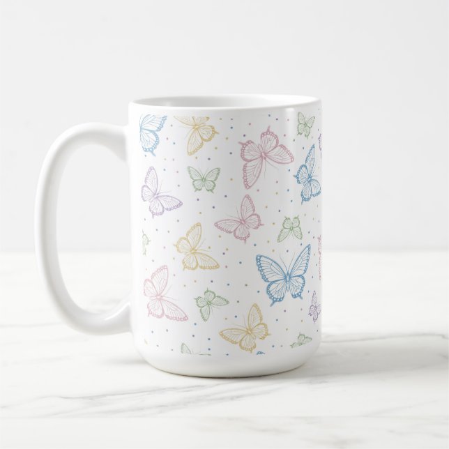 Café Taza de mariposas pastel (Izquierda)