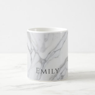 Café Taza de mármol personalizada gris blanco