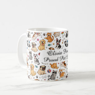 Café Taza de mascotas divertidas con nombre personaliza
