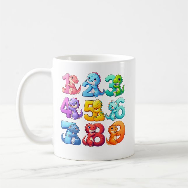 Café Taza de matemáticas con números de animales lindos (Izquierda)