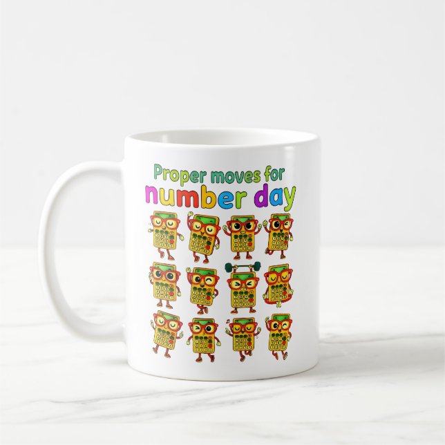Café Taza de Matemáticas Divertidas de Día de Números c (Izquierda)