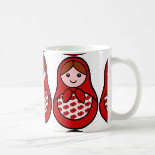 Café Taza de Matryoshka de la amapola