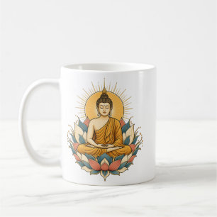 Café Taza de meditación Buddha Amanecer Loto