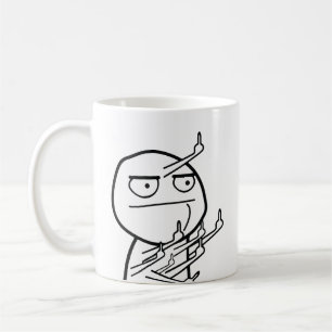 Café Taza de Meme de Cara de Raza con Varios Dedos del