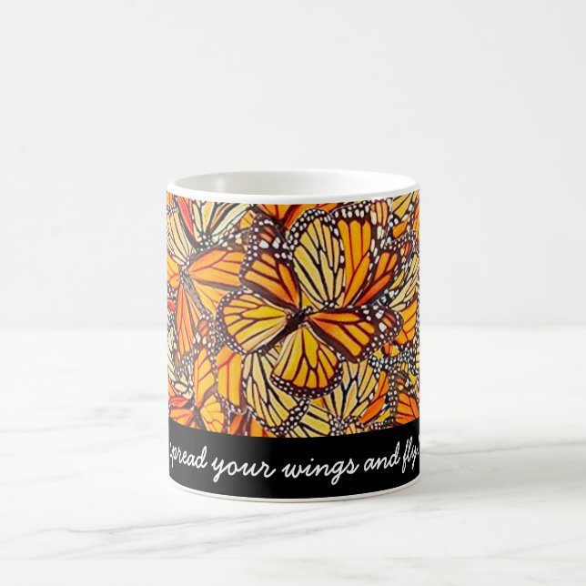 Café Taza de Mensaje de Mariposa Monarca (Centro)