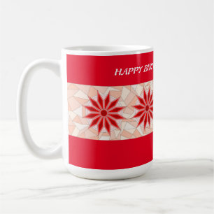 CAFÉ TAZA DE MEZCLA ROJA Y ROSA CUMPLEAÑOS