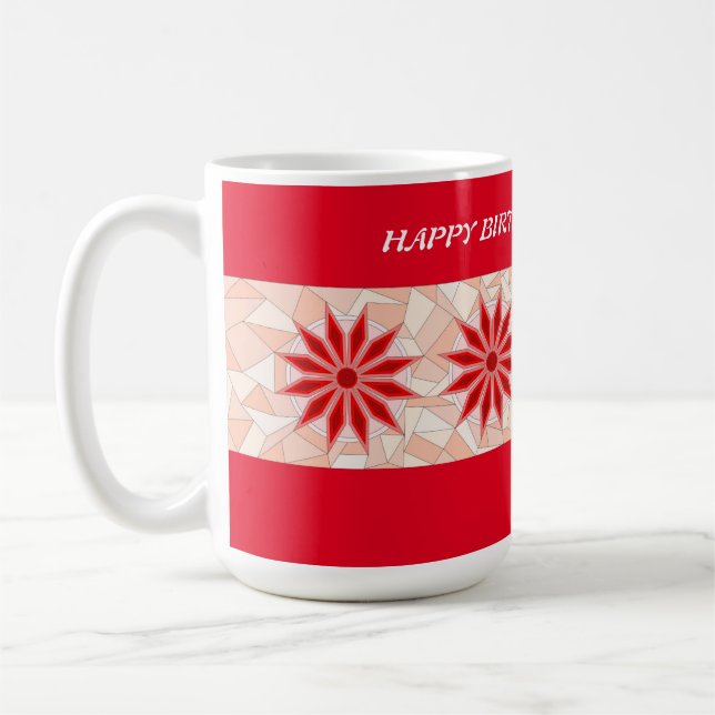 CAFÉ TAZA DE MEZCLA ROJA Y ROSA CUMPLEAÑOS (Izquierda)
