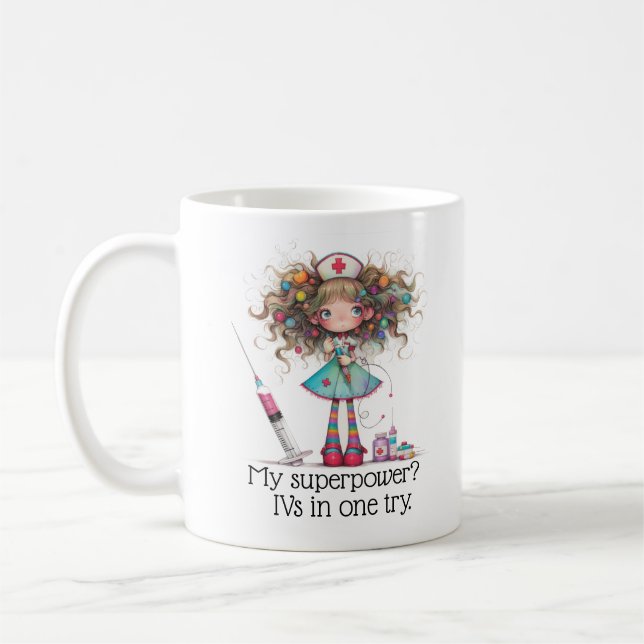 Café Taza de mi superpoder - Dichos de enfermeras (Izquierda)