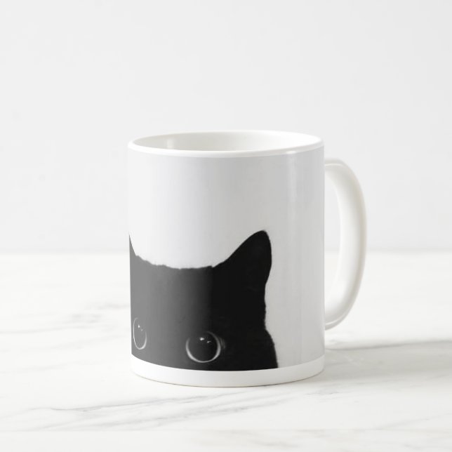 Café Taza de Mirada de Gato Negro (Anverso derecho)