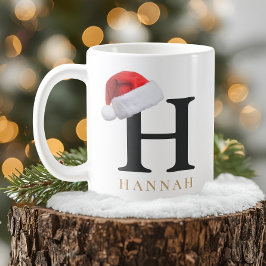 Café Taza de monograma de Navidad