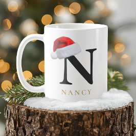 Café Taza de monograma de Navidad
