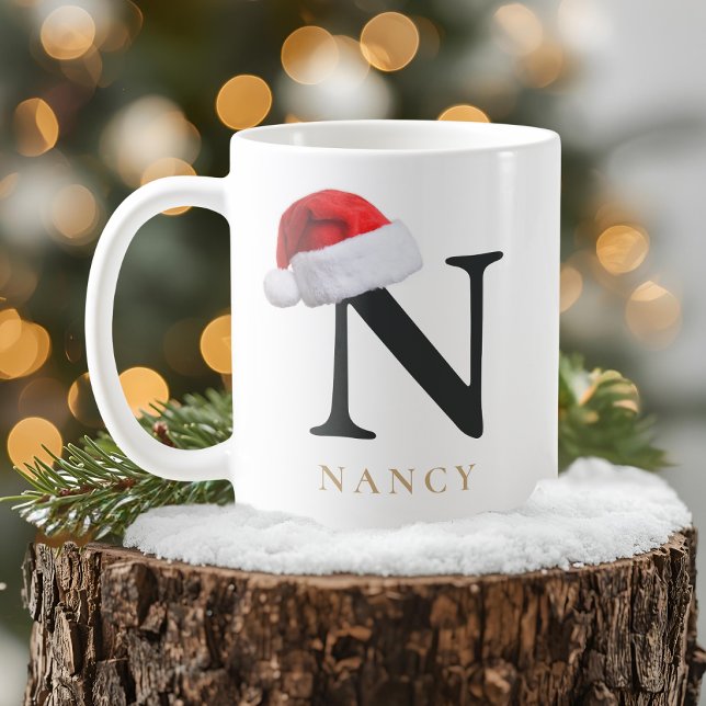 Café Taza de monograma de Navidad (Subido por el creador)
