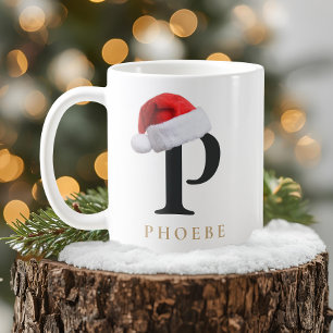 Café Taza de monograma de Navidad