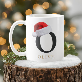 Café Taza de monograma de Navidad