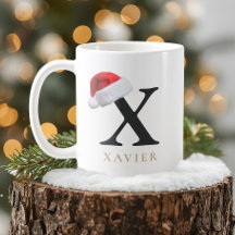 Taza de monograma de Navidad
