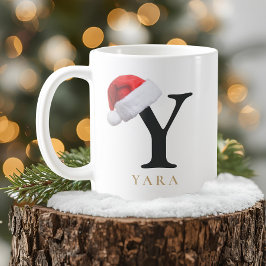 Café Taza de monograma de Navidad