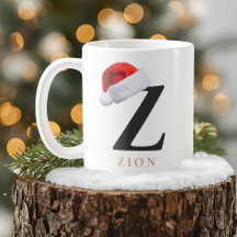 Taza de monograma de Navidad