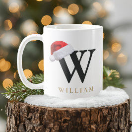 Café Taza de monograma de Navidad