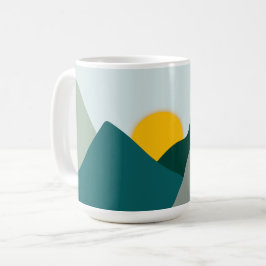 Café Taza de montaña boho azul verdoso