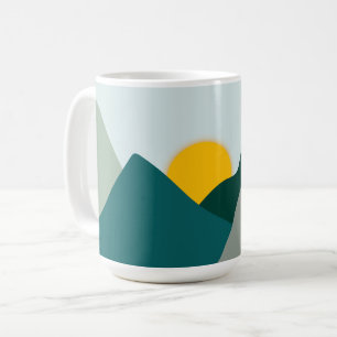 Café Taza de montaña boho azul verdoso