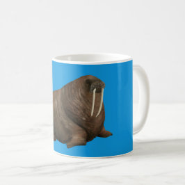 Café Taza de morsa sobre azul