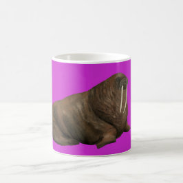Café Taza de morsa sobre rosa